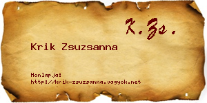 Krik Zsuzsanna névjegykártya